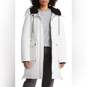 sam edelman faux fur trim parka M